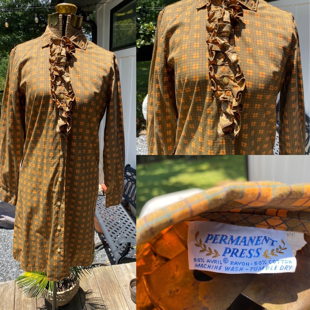 Vintage Permanent Press 60’s Checkered Dress
